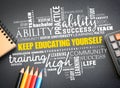 Keep Educating Yourself word cloud collage Royalty Free Stock Photo