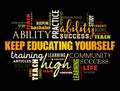 Keep Educating Yourself word cloud collage Royalty Free Stock Photo