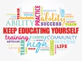 Keep Educating Yourself word cloud collage Royalty Free Stock Photo