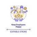 Keep employees happy concept icon