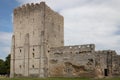The keep of an English castle, Portchester castle, Portsmouth Royalty Free Stock Photo