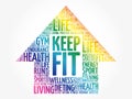 Keep Fit arrrow word cloud