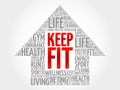 Keep Fit arrrow word cloud