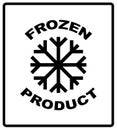 Keep frozen. Storage in Refrigerator and Freezer packaging symbol on a corrugated cardboard box. For use on cardboard