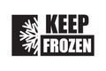 Keep frozen text. Snowflake left symbol. Bold black vector. Frozen warning label. Royalty Free Stock Photo