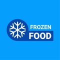 Keep frozen vector logo illustration. Frozen product label badge pictogram. Winter frozen food symbol sticker packaging.