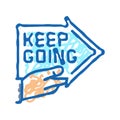 keep going arrow succes challenge icon doodle illustration