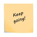 Keep going 3d illustration post note reminder on white with clipping path Royalty Free Stock Photo