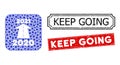 Keep Going Grunge Stamps with Contagious Inverted Mosaic 2021 Future Road Royalty Free Stock Photo