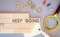 keep going - motivation or determination concept - handwriting on a sticky note. Royalty Free Stock Photo