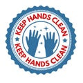 Keep hands clean sign or stamp