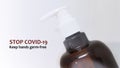 Keep hands germ free with hand sanitizer during covid19 pandemic