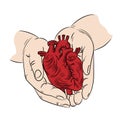 KEEP HEART Health Symbol Medicine Human Hand Draw Print Banner