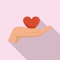 Keep heart skills icon, flat style