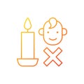 Keep kids away from candles gradient linear vector manual label icon Royalty Free Stock Photo