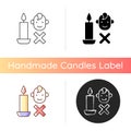 Keep kids away from candles manual label icon Royalty Free Stock Photo