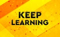 Keep Learning abstract digital banner yellow background