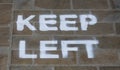 Keep left covid-19 sign