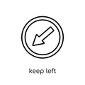 Keep left sign icon. Trendy modern flat linear vector Keep left