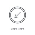 Keep left sign linear icon. Modern outline Keep left sign logo c