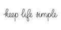 Keep life simple phrase handwritten by one line. Mono line vector text element isolated on white background. Royalty Free Stock Photo
