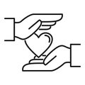 Keep love care icon, outline style