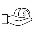 Keep money startup icon, outline style