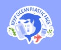 Keep ocean plastic free, global pollution problem Royalty Free Stock Photo