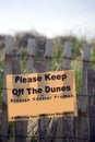 Keep off dunes sign Montauk, New York Royalty Free Stock Photo