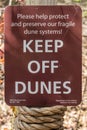 Keep off Dunes Sign Royalty Free Stock Photo