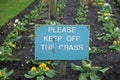 Keep off the grass sign Royalty Free Stock Photo