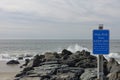Keep Off rocks on Cape May beach Royalty Free Stock Photo