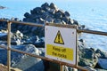 Keep off rocks sign Royalty Free Stock Photo