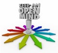 Keep an Open Mind 3d Words Accepting New Ideas Non Judgmental