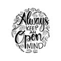 Always keep an open mind. Royalty Free Stock Photo