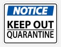 Keep Out Quarantine Sign Isolated On White Background,Vector Illustration EPS.10 Royalty Free Stock Photo