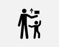 Keep Out of Reach of Children Child Kid Safety Safe Black White Silhouette Symbol Icon Vector Royalty Free Stock Photo