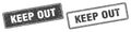 Keep out stamp set. keep out square grunge sign Royalty Free Stock Photo