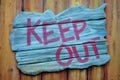 Keep Out Wood Sign Post