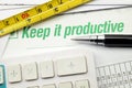 Keep it productive printed on a book