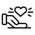 Keep respect heart icon, outline style