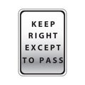 keep right except to pass road sign. Vector illustration decorative design