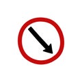 Keep right sign doodle icon, vector color line illustration Royalty Free Stock Photo