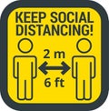 Keep safe social distance sign