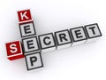 Keep secret word block on white Royalty Free Stock Photo