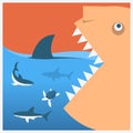Keep sharks.Vector symbol poster Royalty Free Stock Photo