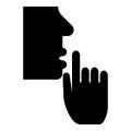 Keep silence concept Man shows index finger quietly Person closed his mouth Shut his lip Shh gesture Stop talk please theme Mute Royalty Free Stock Photo