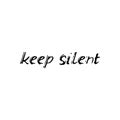 Keep silent. Black text, calligraphy, lettering, doodle by hand isolated on white background. Nursery decor, card banner design