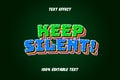 Keep Silent Editable Text Effect Royalty Free Stock Photo