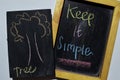 Keep it Simpe on phrase colorful handwritten on blackboard, Royalty Free Stock Photo